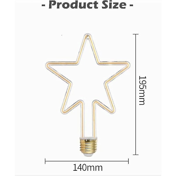 4W E27 Luovat LED-lamput Koristeelliset Tähtimuotoiset Hehkulamput Lämmin valkoinen 2700k AC 220v 360 Valonhajontakulma qd