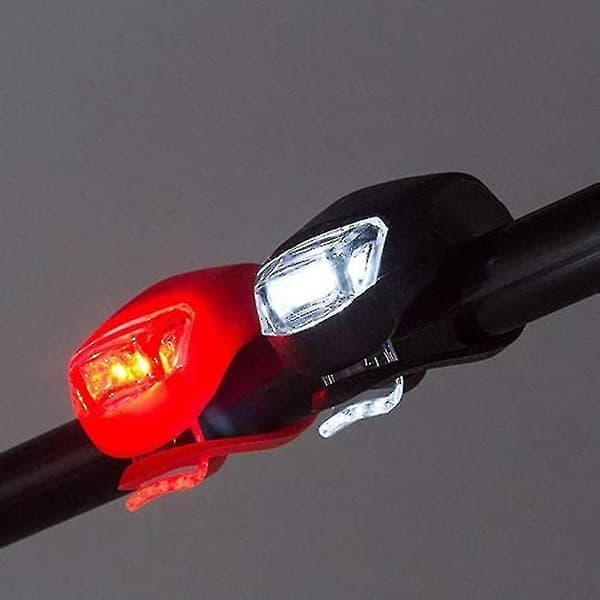 10x Sykkellykt Sykkel Frontlys Baklys Hjullys LED Silikonlampe