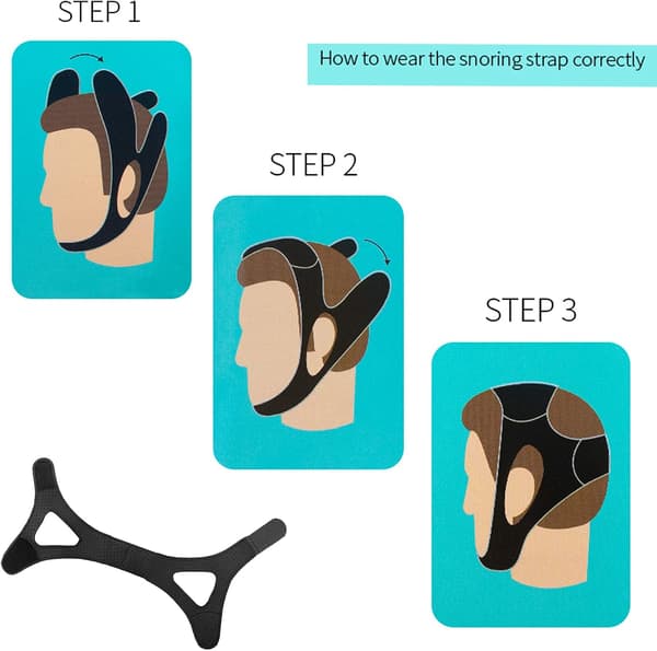 Justerbar Anti-Snork Chin Strap, Sort Anti-Snork Strap, Til Mig