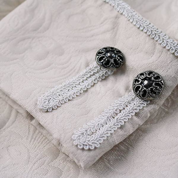 Miesten Steampunk Vintage -takki Halloween-asu Retro Gothilainen Viktoriaaninen Frakkitakki Uniformu White Medium