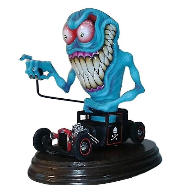 Arg Big Mouth Staty Rat Fink Samlarmodell Leksak Halloween Dekoration Monster Körning qd A