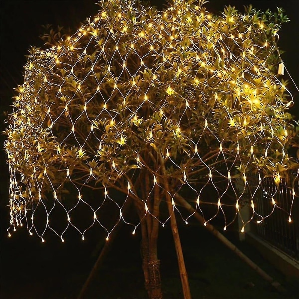 LED Net Lyskæde IP65 6mx4m 3mx2m LED Fleksibel Net Fe Lyskæde 880LED 200LED Mesh Kæde Warm White
