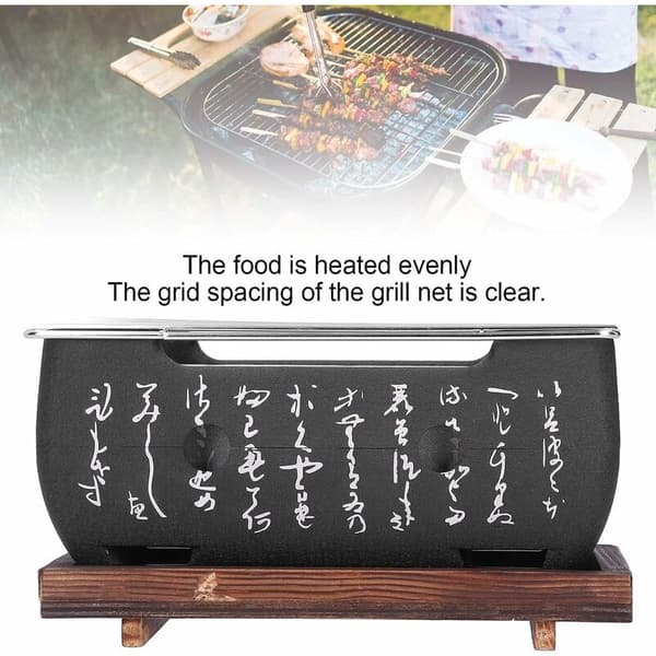 Japansk kolgrill, bärbar bordsgrill med basplatta