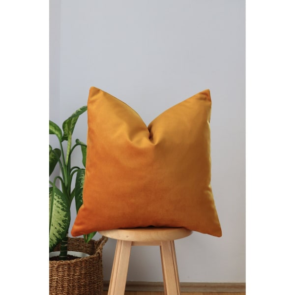 Sennepsgul fløyel putetrekk Mustard 26x26 inch - 65x65 cm