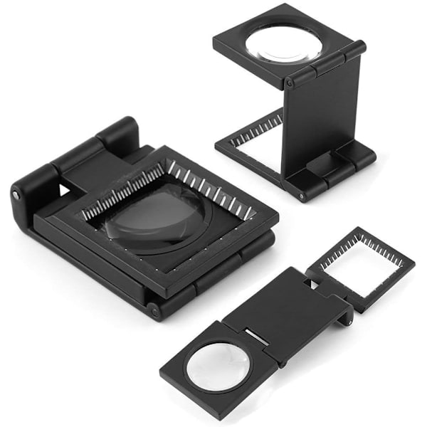 10X 28mm mini tre vikbar skärmförstoringsglas 10X zinklegeringsförstoring med skala för optiskt textilsmyckeverktyg NO:4