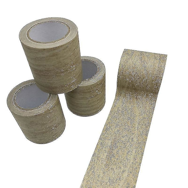 5m Rulle Realistisk Trækorns Reparations Selvklæbende Gaffa Tape Til Bolig Møbel Dekoration Light grey