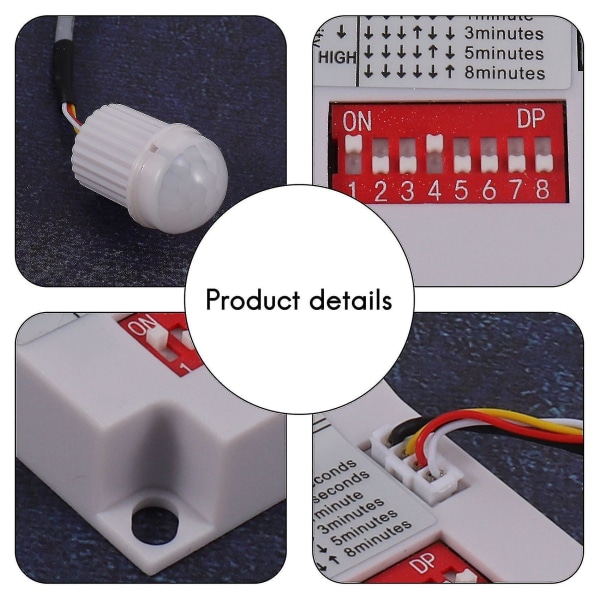 12v 24v PIR Bevægelsessensor Switch IR Infrarød Menneskelig Induktion Tidsforsinkelse Relæ Switch Gang LED L