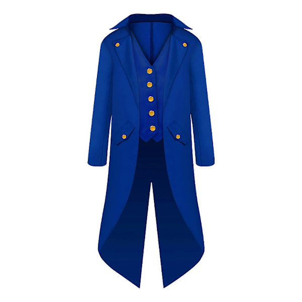 Halloween Kläder för Förälder och Barn, Herr Retro Kläder, Barnens Midilånga Punk Retro Smoking Blue 125