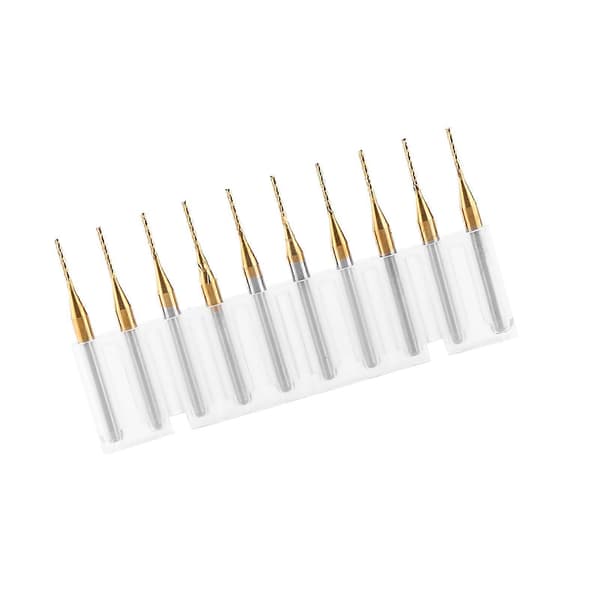 10 stk. Titaniumbelagt Wolframcarbid Endemølle Graveringsbits Fræser 3.175mmx1mm