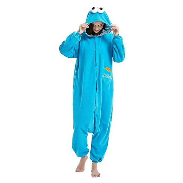 Unisex Vuxen Onesie Pyjamas Djur En Delig Halloween Kostym Julsovkläder Jumpsuit Blue M