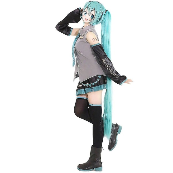 Anime vocaloid miku cosplay kostym peruk klänning kawaii miku cosplay outfits halloween karneval fest kostymer Full set and wig L