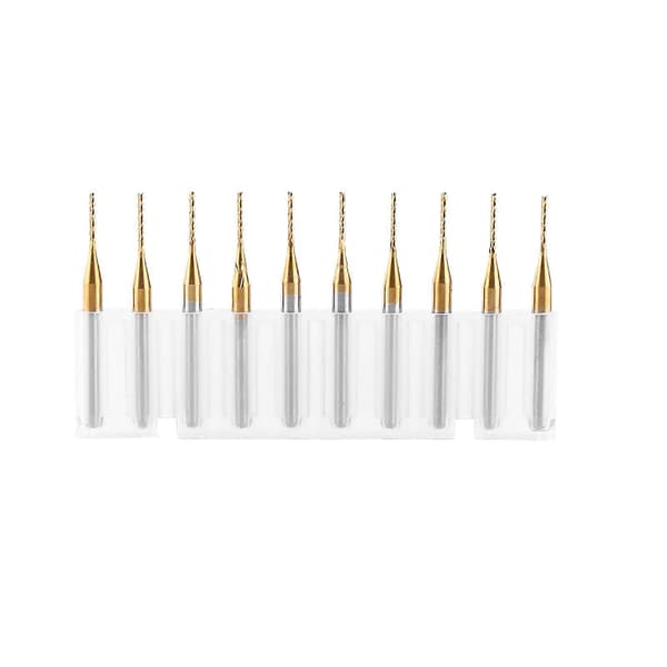 10 stk. Titaniumbelagt Wolframcarbid Endemølle Graveringsbits Fræser 3.175mmx1mm