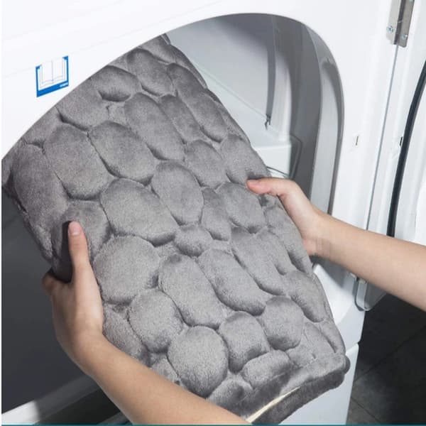 40x60CM Grå Indgangsmåtte Bademåtte i Memory Foam Hydrofil Pebbles