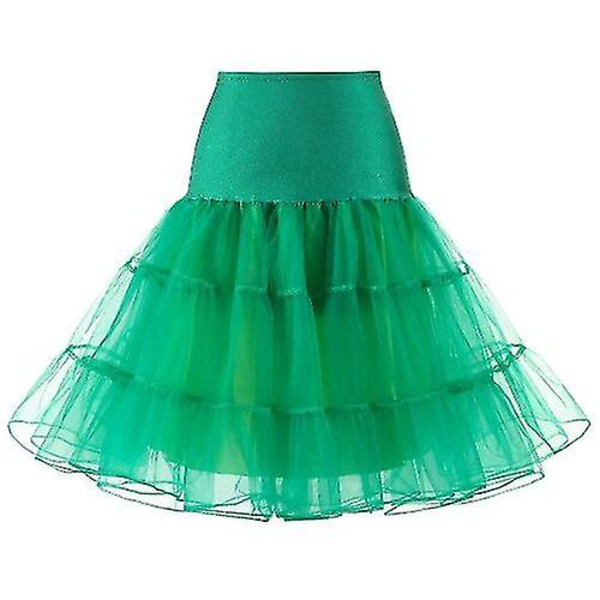 50-tals Cosplay Petticoat Rockabilly Klänning Krinoliner För Kvinna Bröllop Brud Underskört Rockabilly Tutu Snngv Green M
