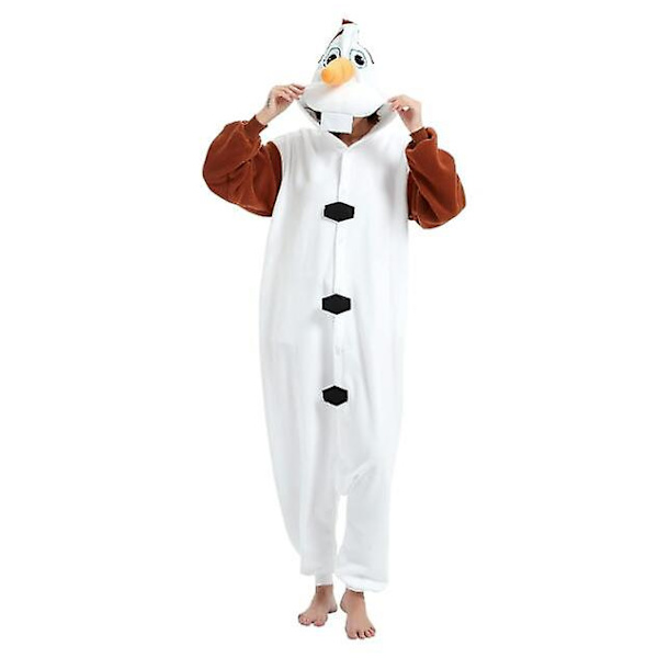 Unisex Vuxen Onesie Pyjamas Djur En Delig Halloween Kostym Julsovkläder Jumpsuit Olaf M