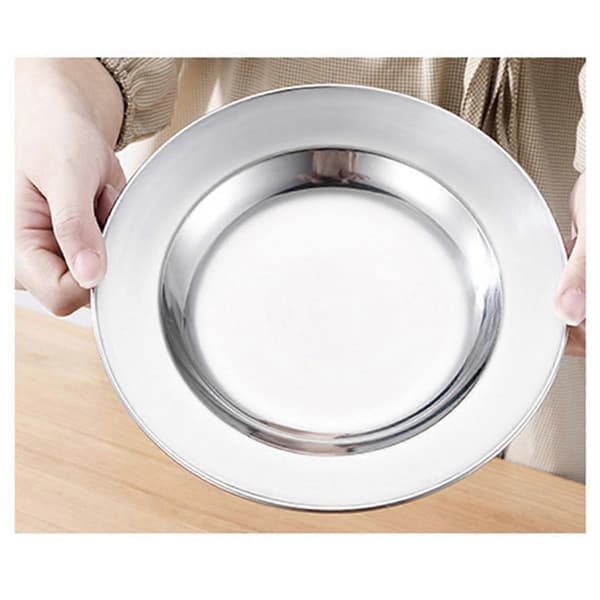 Tallrikset i rostfritt stål, bärbart bestickset, tallrikar, utomhuscamping, picknickgrill