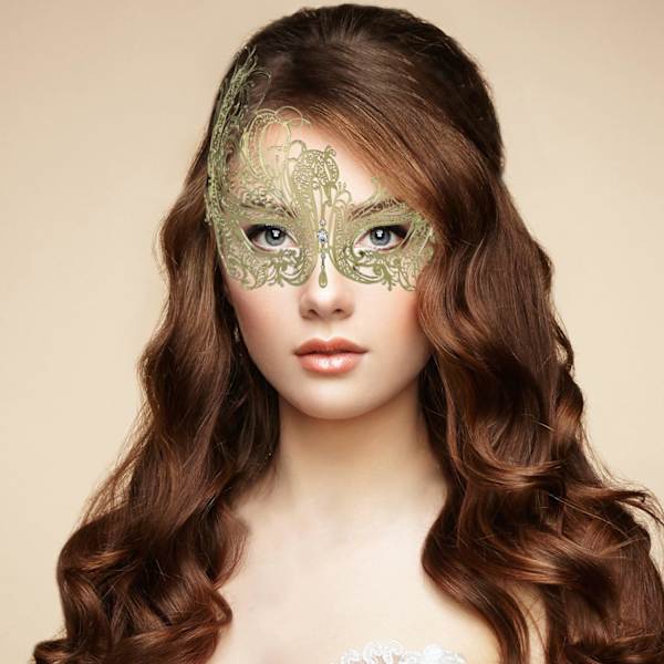 Halloween Mask - Mardi Gras Party Mask - Metall Lady Ball Mask