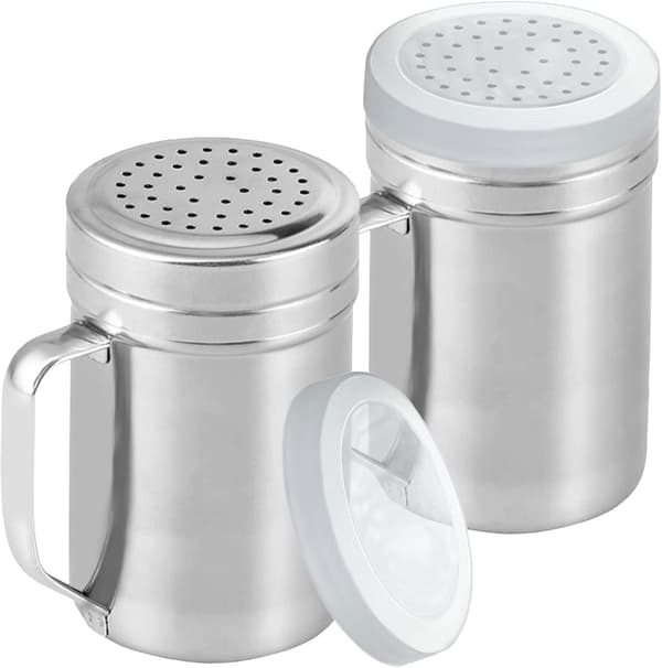 Store metall salt pepper strøere - med håndtak - krydder