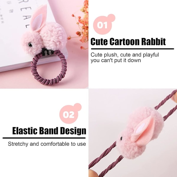 Bunny hårklämmor för flickor söta hårband Bunny hårspännen Hår Scrunchies Söta hårklämmor Bunny Baby hårklämma Påsk plysch Bunny hårband för G qd