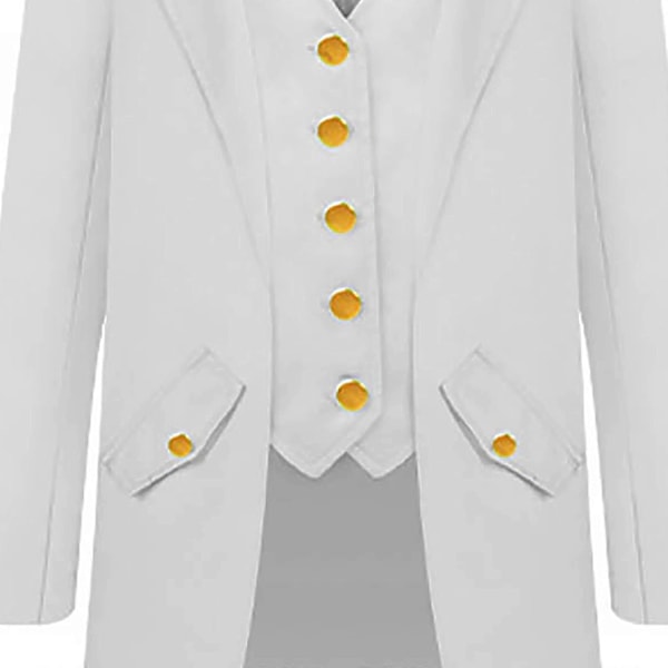 Halloween Kläder för Förälder och Barn, Herr Retro Kläder, Barnens Midilånga Punk Retro Smoking White 155