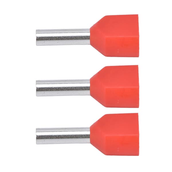 100 STK Isolerede Ferrule Terminal Kobberrør PVC Krympeforbinder til 2x18AWG Ledning TE1008