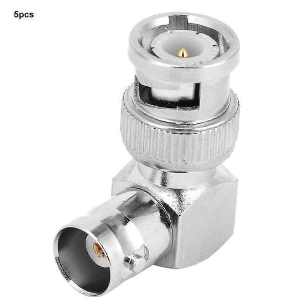 5 stk L-formet 90 graders messing BNC han til hun stik koaksialkabeladapter
