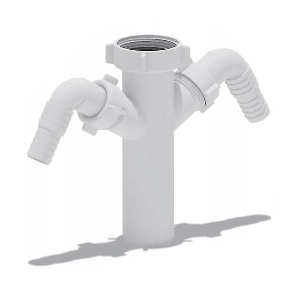 Afløbsrørforbindelse med dobbelt opvaskemaskineindgang 1 1/2\" Bsp X 40mm