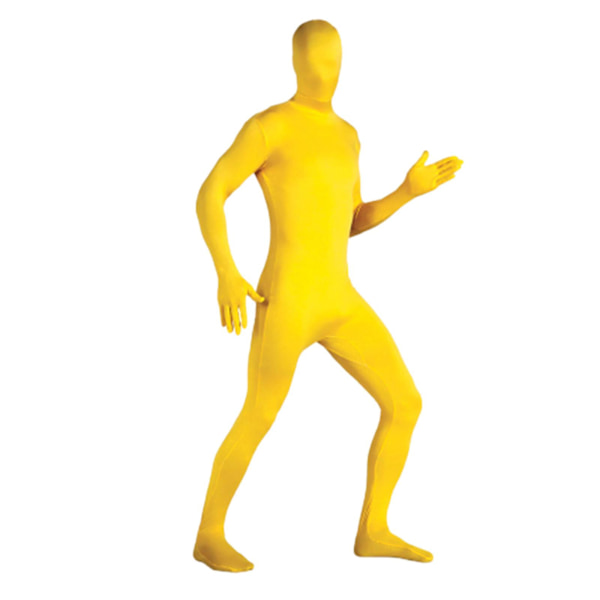 Unisex Spandex Stretch Vuxen Kostym Försvinnande Man Body Suit Karneval Kostymer Yellow 175-185cm