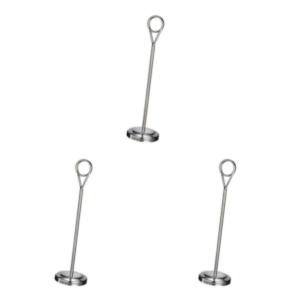 1/2/3/5 Bordnummerholder i rustfrit stål Skiltholder Fotostativ Til Silvery 25cm 3PCS
