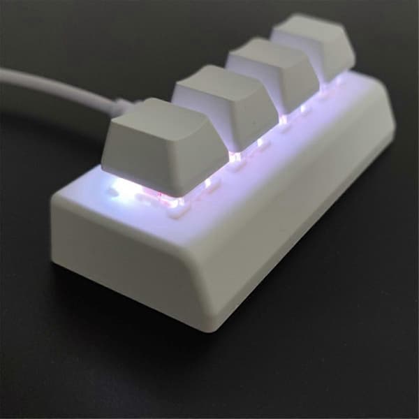 4 taster programmerbart tastatur Rød switch Ctrl C V Enter Mini mekanisk tastatur understøtter NKRO til gaming kontor sort A