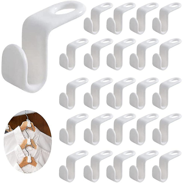 50 st Connect Hangers Högkvalitativa krokar Connector för garderob Garderob Klädhängare Organizer Garderobsarrangör