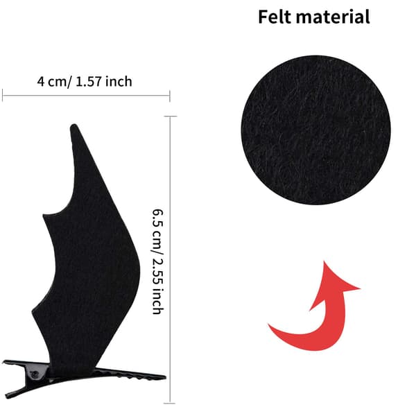4 par Halloween-hårklemmer Bat Wings Clip Devil Clips Hårnålshår