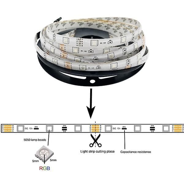 5 Meter - LED-Strip Lys med RGB Lyssløjfe LED-strip multi-farve