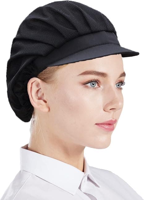 3-pack kockmössor i mesh - svart, unisex köksmössor med mesh, W