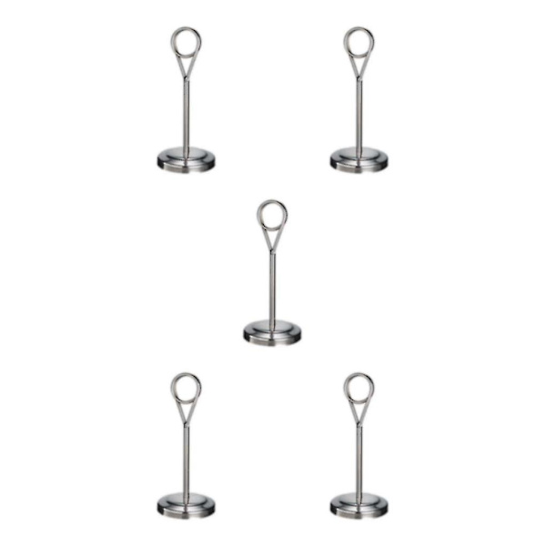 1/2/3/5 Bordnummerholder i rustfrit stål, skilteholder, fotostativ til Silvery 15cm 5PCS