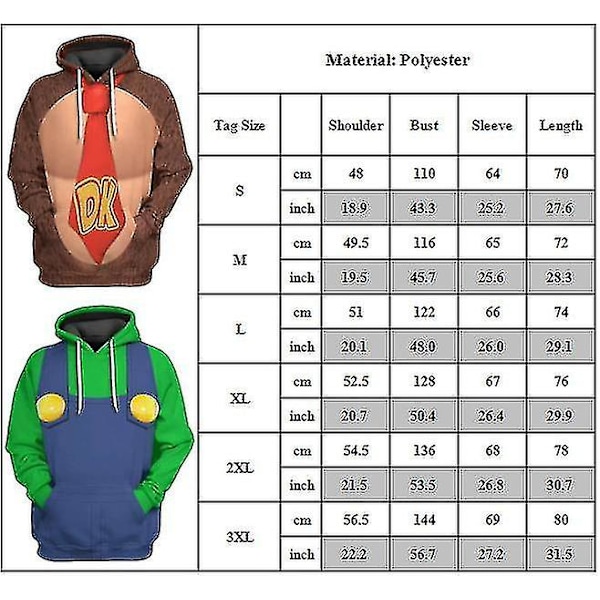 Voksen Dame Herre Super Mario Hættetrøjer Vinterkostume Hættetrøje Pullover Peach M