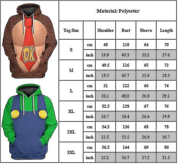 Voksen Dame Herre Super Mario Hættetrøjer Vinterkostume Hættetrøje Pullover Peach S