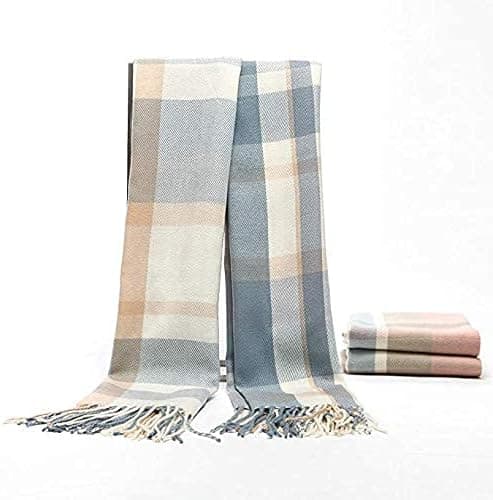Damesk Mote Plaid Myk Sjal - Pudderblå Vinter Kvinner Varmt
