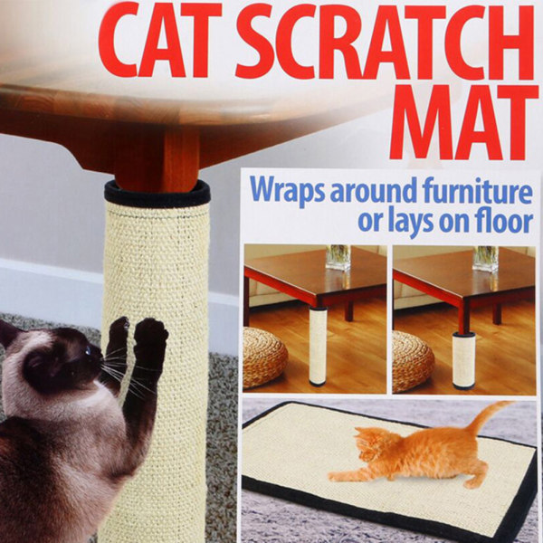 Sisal Material Cat Scratch Pad Enkel installation Slitstark Pet Scratch Matta för möbler skydd Small Size