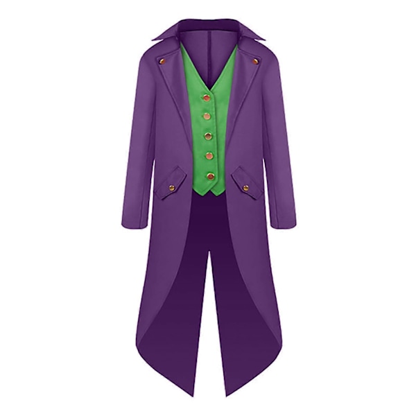 Halloween Kläder för Förälder och Barn, Herr Retro Kläder, Barnens Midilånga Punk Retro Smoking Purple 145
