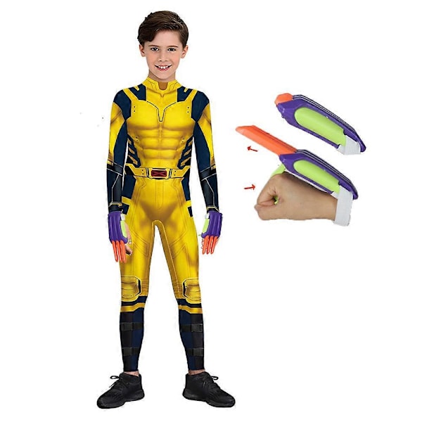 Wolverine James Howlett Cosplay Kostym för Vuxna Barn 2024 - Herr Halloween Zenti Fest Bodysuit Slank Gul Fancy Jumpsuit Y1 XL