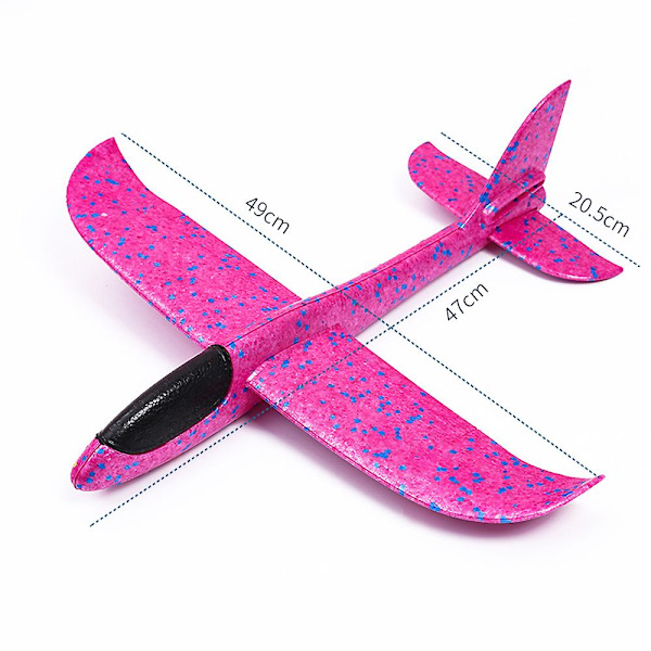 48 cm stort skumflygplan Hand Throw Airplane Inertial Outdoor Launch Barnleksaker Rose Red Non-luminous