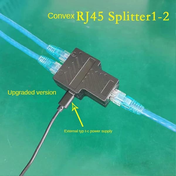 Ethernet Splitter 100Mbps RJ45 Netværksforlængerstik 1 til 2 Ethernet-adapter Internet Netværkskabel Forlænger