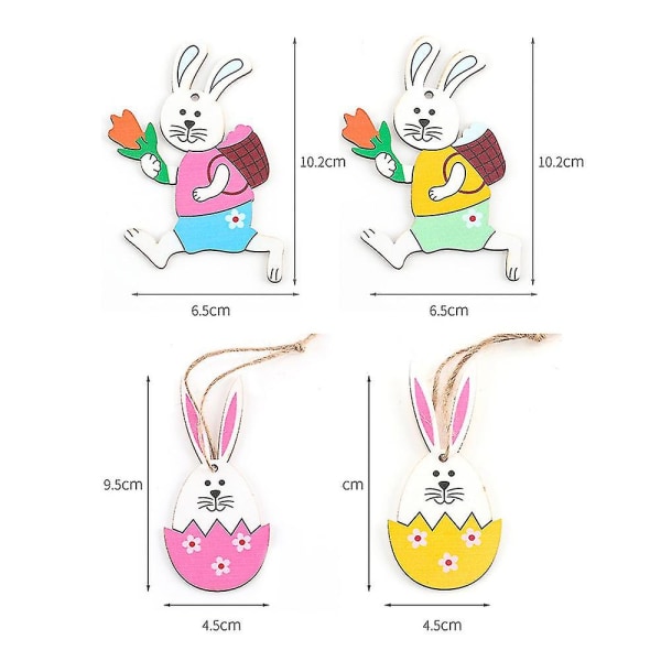 Uudet pääsiäisen puiset riipukset Set Egg Bunny yhteensopiva kotijuhlakoristeiden kanssa