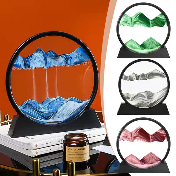 Moving Sand Art Frame 3D Deep Sea Sandscape Decoration Moving Sa blue One-size