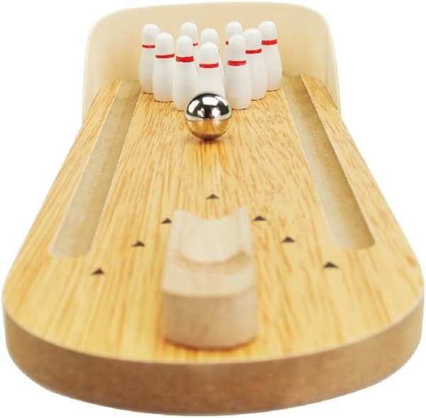 Mini Bowling, Träbordsspel Bowling inomhus qd