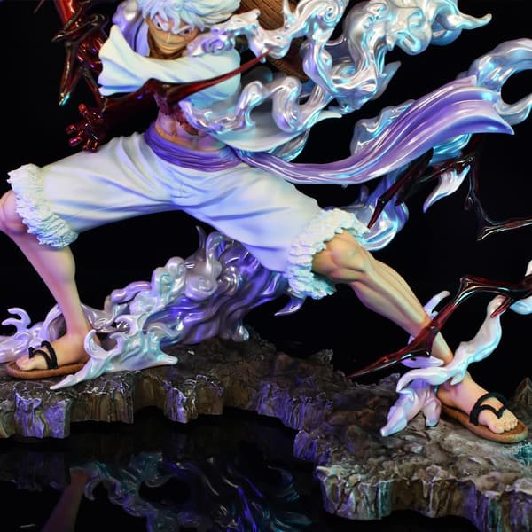 One Piece Luffy Stor Figur, 9,5 tum Anime One Piece Luffy 5:e Växel Stridande Actionfigur Staty Leksak Present (Luffy 5:e