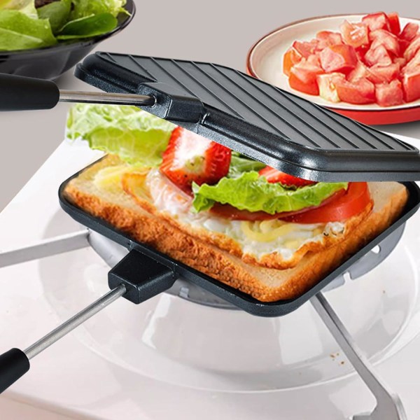 Hopfällbar smörgåsgrill - Non-stick plattor, ergonomisk panini-grill | Hållbar smörgåsmaskin för frukost, grillad ost, tonfisksmältning