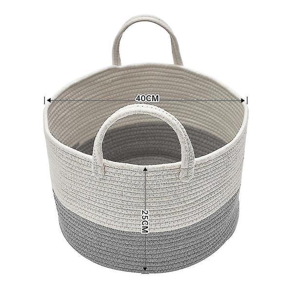 Tvättkorg i bomullsrep Grey 40 x 50cm