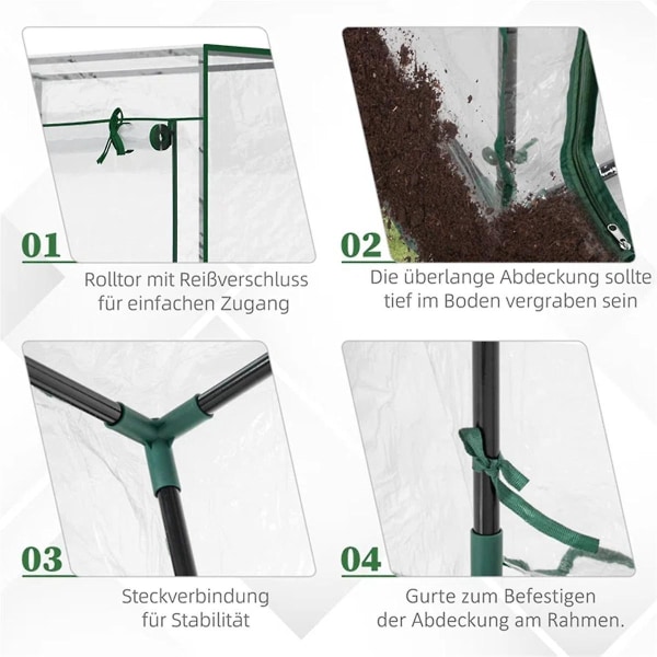 Erstatningstrekk for drivhus Utendørs dyrkingstelt Vanntett Anti-UV Drivhusdeksel Bærbar Mini Ga As Shown